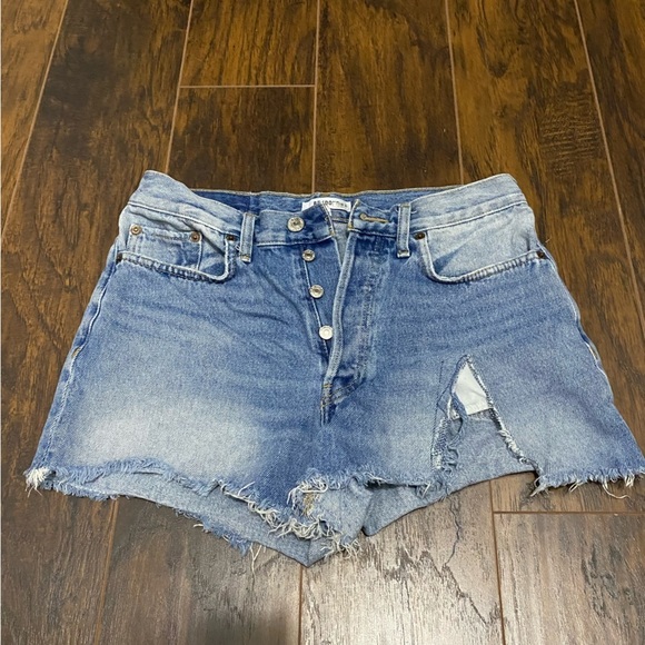 RE/DONE 70s High Rise Denim Shorts Light Vintage Size 29 Blue Jean Short - Picture 2 of 7
